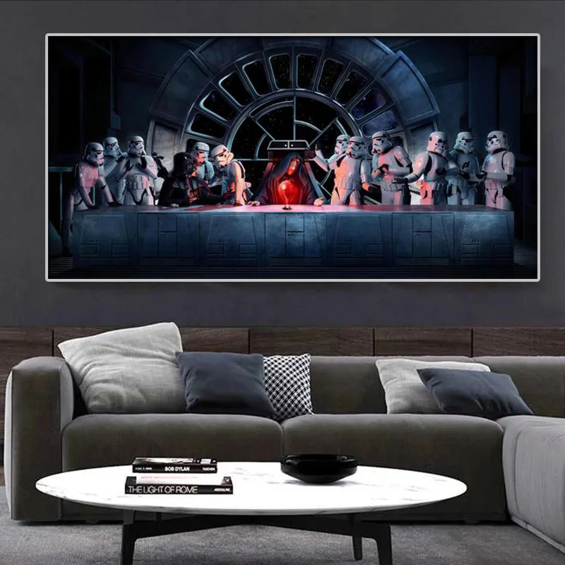 Posledná Večera Star Wars Darth Vader Storm Trooper Wall Art Plátno Na Maľovanie Plagátu A Obrázok Pre Obývacia Izba Domova Cudros 5