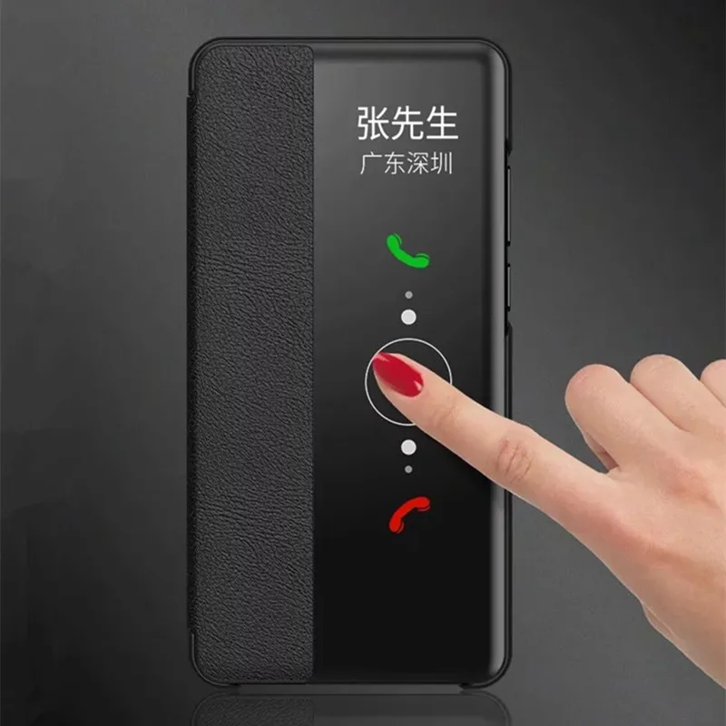 Pre Huawei P30 Prípade PU Kože Flip Smart Touch View Window Kryt Na Huawei P30 Pro P20 Pro Telefón Tašky Prípade Coque Fundas 1