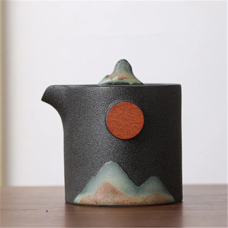 Japonský štýl Tradičné Ručné držanie Hrniec Ručne maľované Čierna Keramika Kung Fu Čaj Nastaviť Kancelária a Domácnosť Kanvica Jedného Hrnca 0