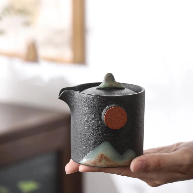 Japonský štýl Tradičné Ručné držanie Hrniec Ručne maľované Čierna Keramika Kung Fu Čaj Nastaviť Kancelária a Domácnosť Kanvica Jedného Hrnca 4