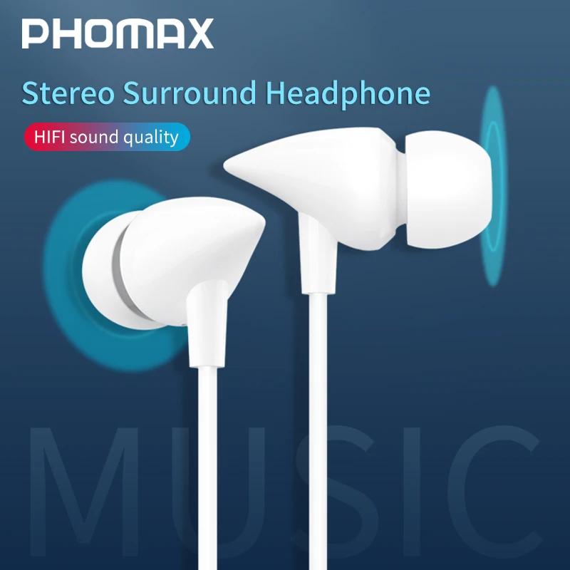 PHOMAX Basy Káblové pripojenie Slúchadiel 3,5 MM In-ear Slúchadlá s Mikrofónom Hifi Slúchadlo Headset pre Telefón Xiao Samsung Huawei hra 5