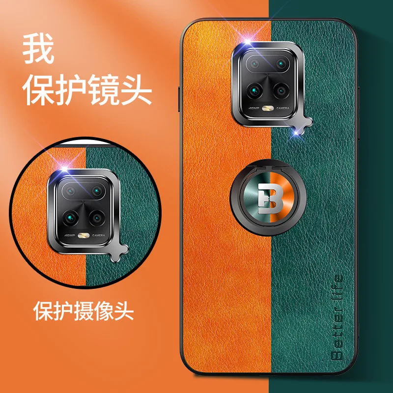 Pre Xiao Redmi Poznámka 9 Prípade Luxusné PU Kožené Magnetický Držiak Krúžok Kryt pre Redmi 10X 4G 10X Pro 5G Silikónové Telefón Prípade 0