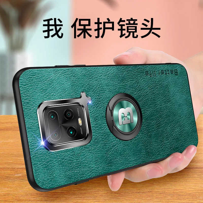 Pre Xiao Redmi Poznámka 9 Prípade Luxusné PU Kožené Magnetický Držiak Krúžok Kryt pre Redmi 10X 4G 10X Pro 5G Silikónové Telefón Prípade 1