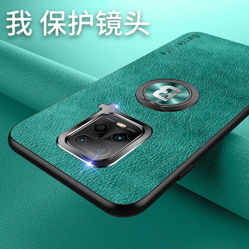 Pre Xiao Redmi Poznámka 9 Prípade Luxusné PU Kožené Magnetický Držiak Krúžok Kryt pre Redmi 10X 4G 10X Pro 5G Silikónové Telefón Prípade 2