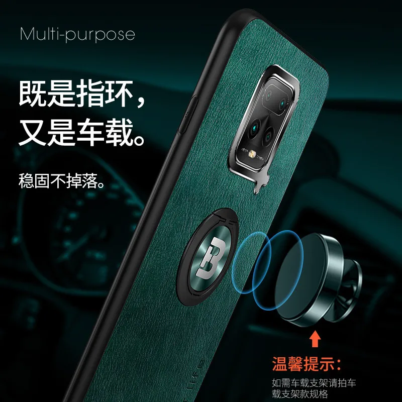 Pre Xiao Redmi Poznámka 9 Prípade Luxusné PU Kožené Magnetický Držiak Krúžok Kryt pre Redmi 10X 4G 10X Pro 5G Silikónové Telefón Prípade 3