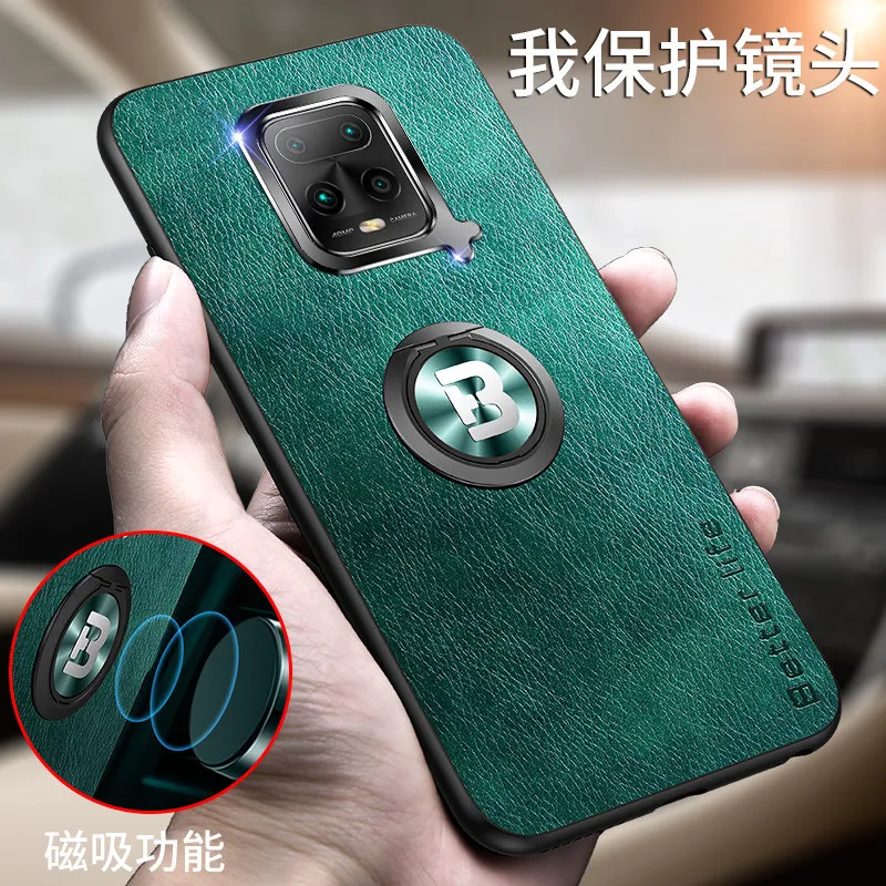 Pre Xiao Redmi Poznámka 9 Prípade Luxusné PU Kožené Magnetický Držiak Krúžok Kryt pre Redmi 10X 4G 10X Pro 5G Silikónové Telefón Prípade 4