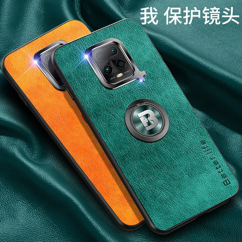 Pre Xiao Redmi Poznámka 9 Prípade Luxusné PU Kožené Magnetický Držiak Krúžok Kryt pre Redmi 10X 4G 10X Pro 5G Silikónové Telefón Prípade 5