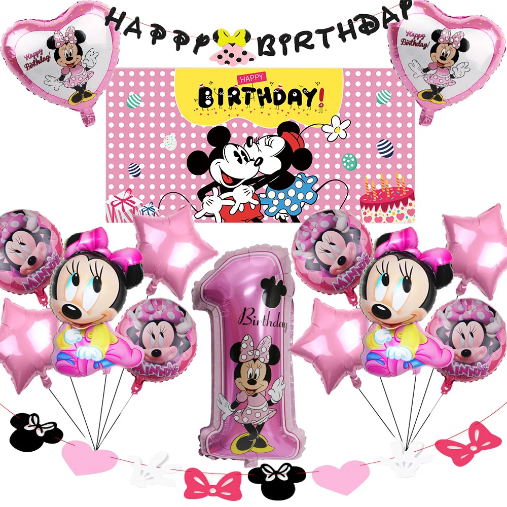 Minnie Mouse Narodeninovej Party potreby a Dekorácie pre Dievčatá 1. Narodeniny Party Dodávky Minnie Narodeninovej Party Dekor Dodávky 1