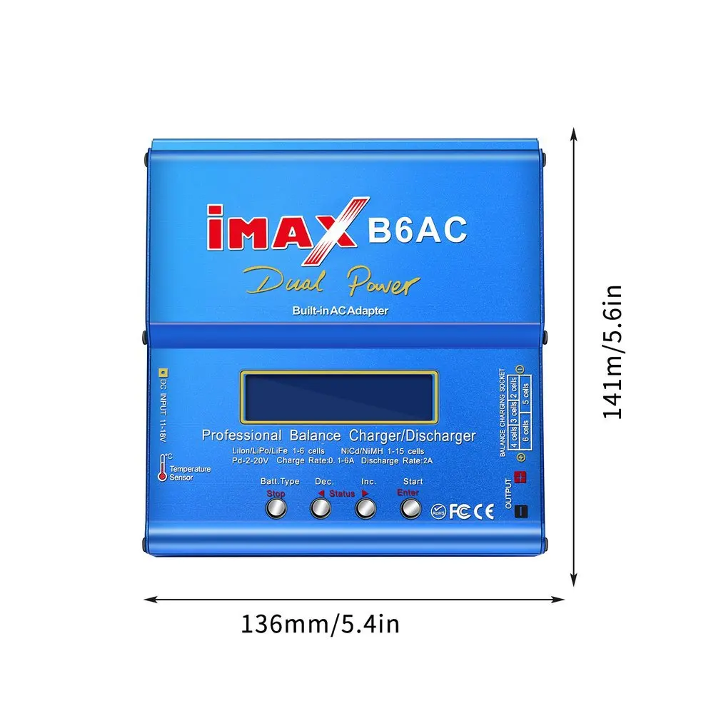 Horúce! iMAX B6 AC B6AC Lipo NiMH 3S/4S/5S RC Rovnováhu Batérie Nabíjačka + EU/US/UK/AU zapojte napájací vodič Nové Predaj 5