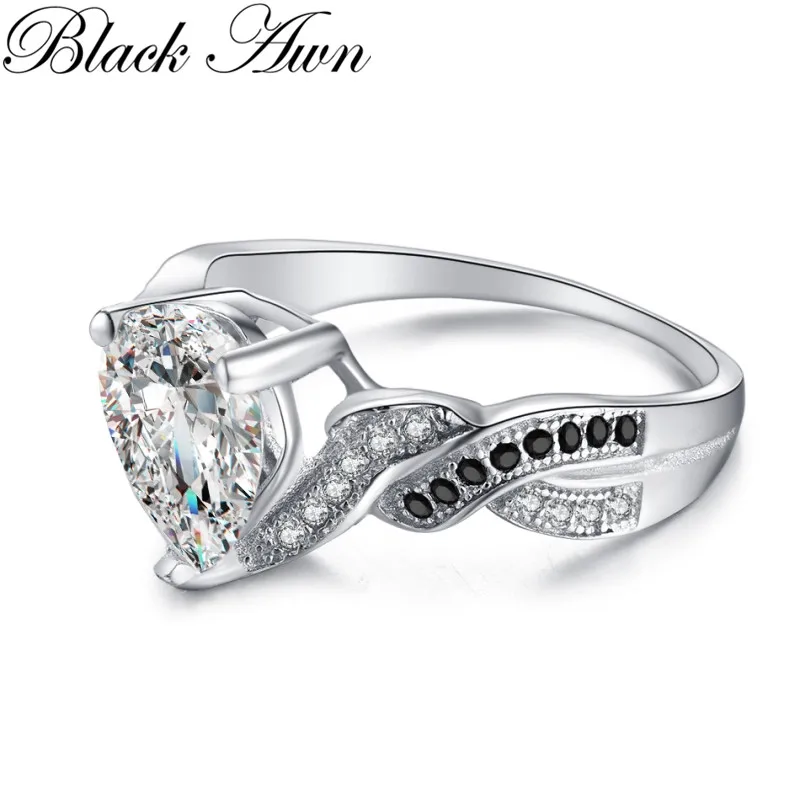 BLACK AWN 2021 Nové Originálne 925 Sterling Silver Šperky Námestie Zásnubné Prstene pre Ženy Darček C366 0