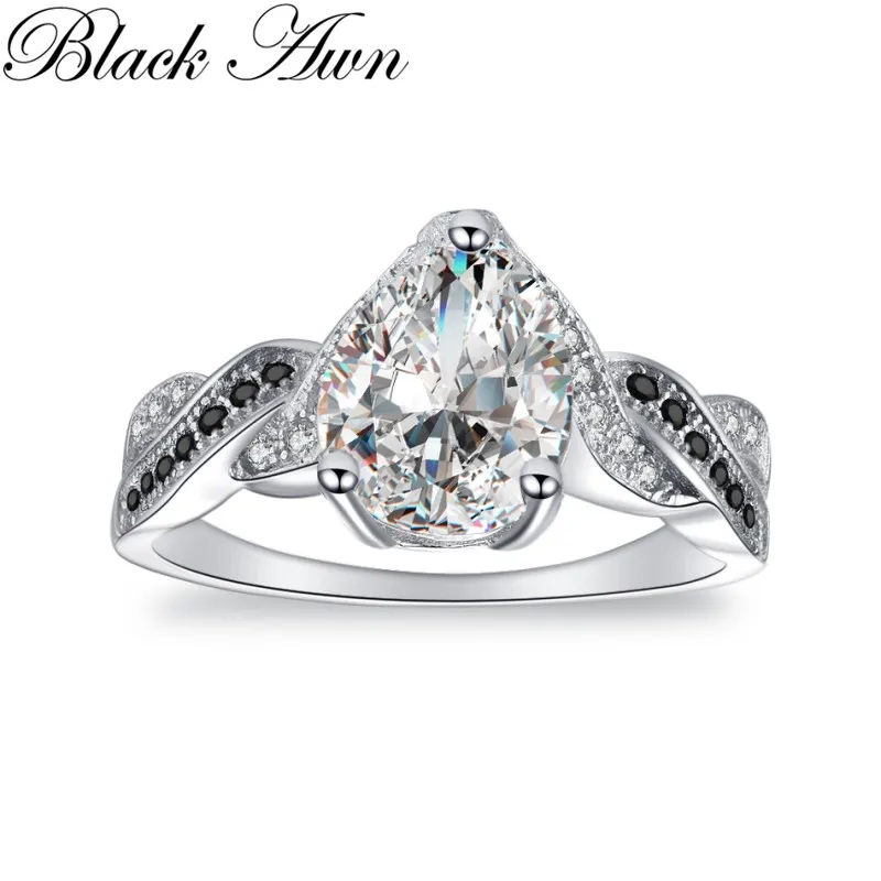 BLACK AWN 2021 Nové Originálne 925 Sterling Silver Šperky Námestie Zásnubné Prstene pre Ženy Darček C366 4