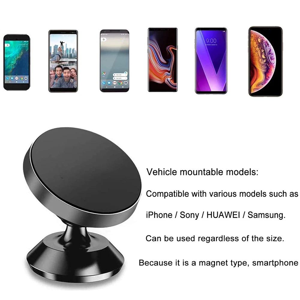 Magnetické Telefón Držiak Univerzálny Auto Telefón Držiak na Palubnú dosku 360-Stupňový Nastaviteľný Držiak pre GPS, iPhone, Samsung 5
