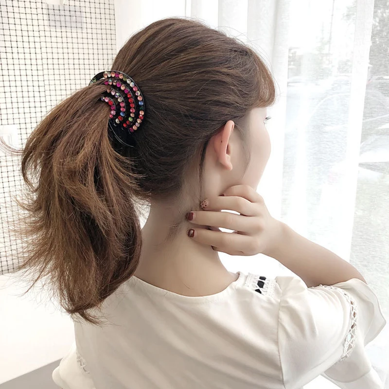 Kórejský Módne Crystal Vlasy Pazúr Pre Ženy Copu Držiteľ Loptu Hlavou Buchta Maker Rozširuje Sponky Do Vlasov Sponky Do Vlasov Vlasové Doplnky 1
