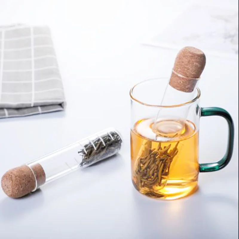 Priehľadné Sklenené Trubice Čaj, Riad, Nečistôt, Korku Fľaše Čaj Infuser Varenia Test Filter Trubice Čaj Maker Drinkware Príslušenstvo 5