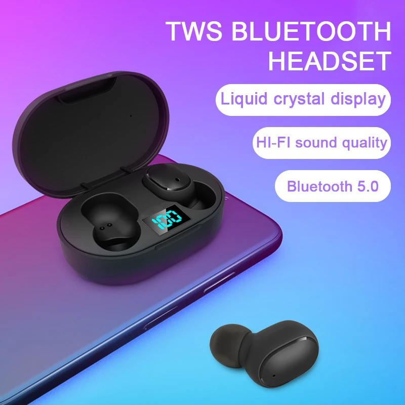 Bezdrôtová Bluetooth Slúchadlá s Mikrofónom Tlačidlo Ovládací TWS Bluetooth Slúchadlá Športové Nepremokavé Bezdrôtové Headsety, Slúchadlá 3