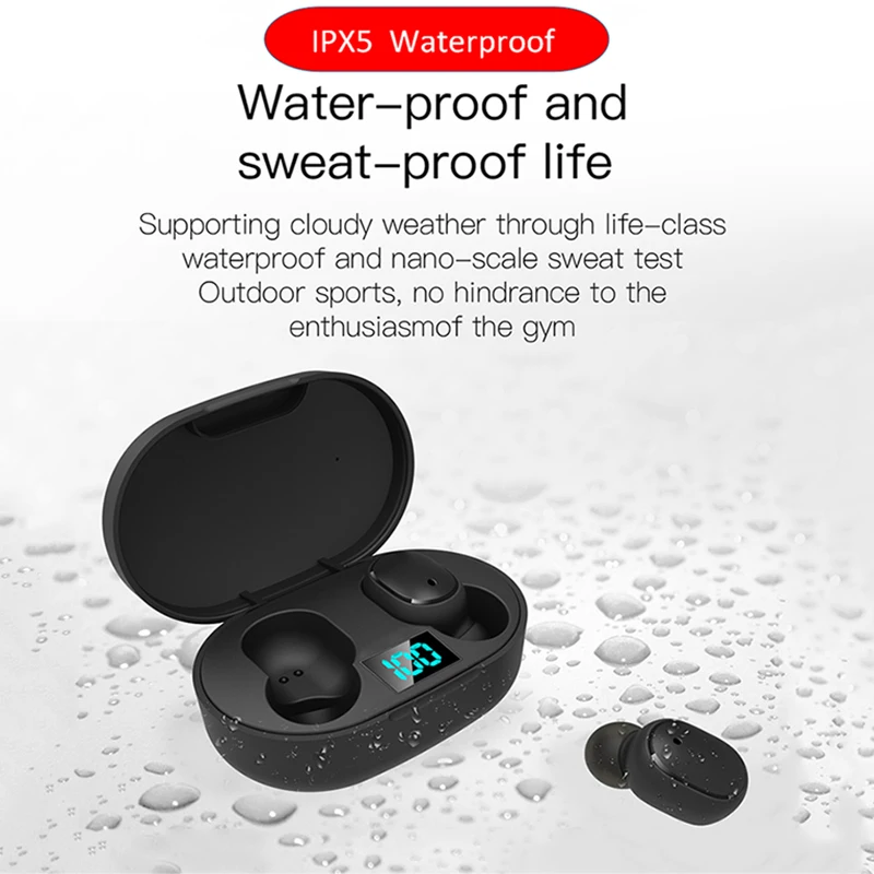 Bezdrôtová Bluetooth Slúchadlá s Mikrofónom Tlačidlo Ovládací TWS Bluetooth Slúchadlá Športové Nepremokavé Bezdrôtové Headsety, Slúchadlá 4