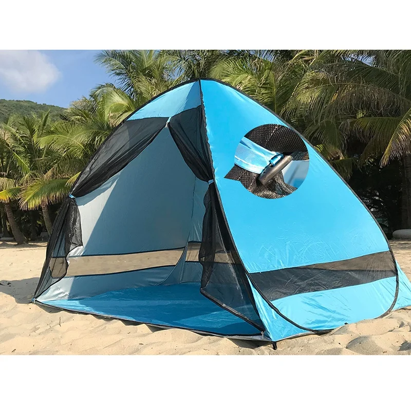 Anti-Mosquito Beach Tieni Stan s Gázy UV Ochranu Automaticky Camping Outdoor Prenosné Plážový Stan Oka Opony 3