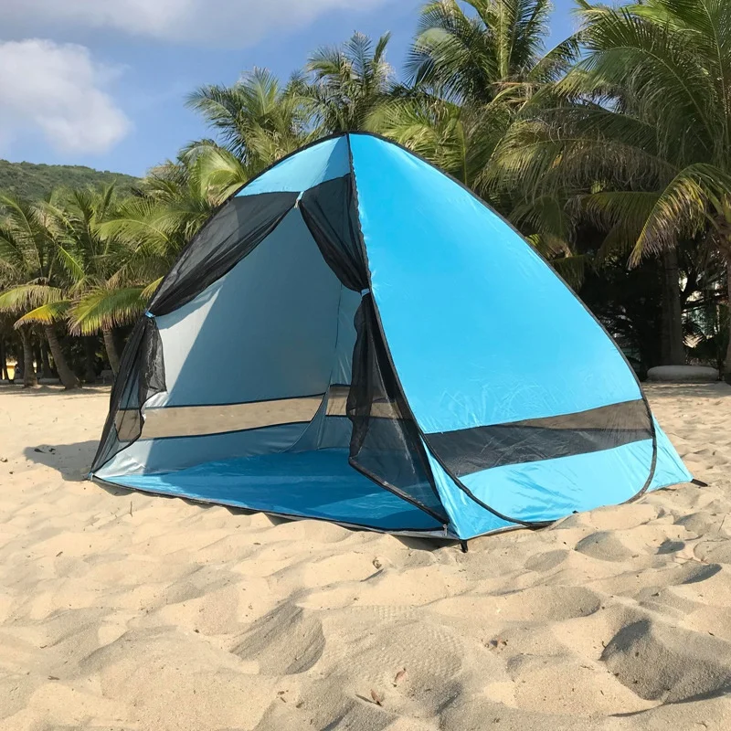 Anti-Mosquito Beach Tieni Stan s Gázy UV Ochranu Automaticky Camping Outdoor Prenosné Plážový Stan Oka Opony 4