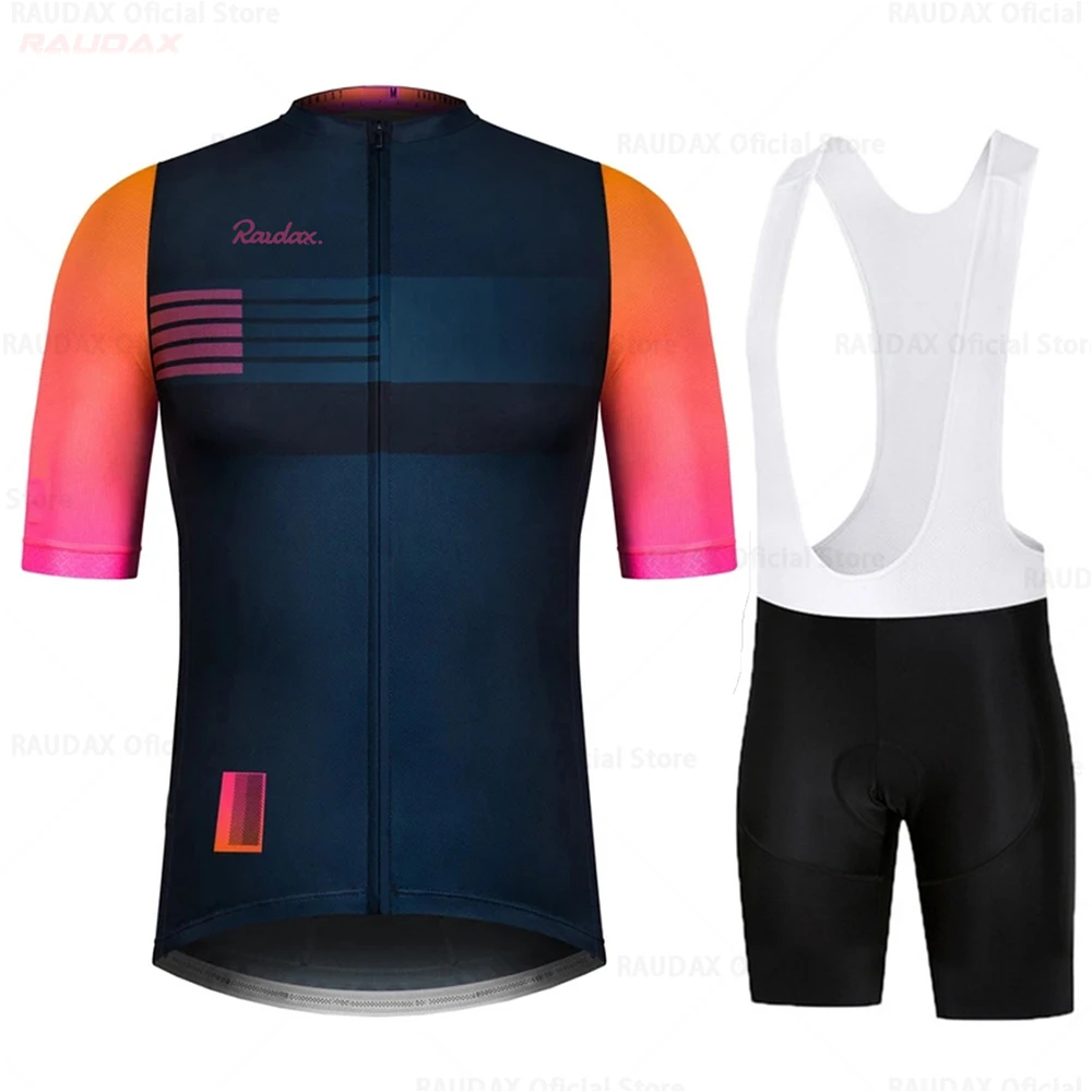 2021 Raudax Tím Lete Cyklistika Dres Tímu Cyklistické Oblečenie Vyhovovali MTB nohavice s Náprsenkou Šortky Nastaviť Mužov Bicykli Ropa Ciclismo Triatlone 1