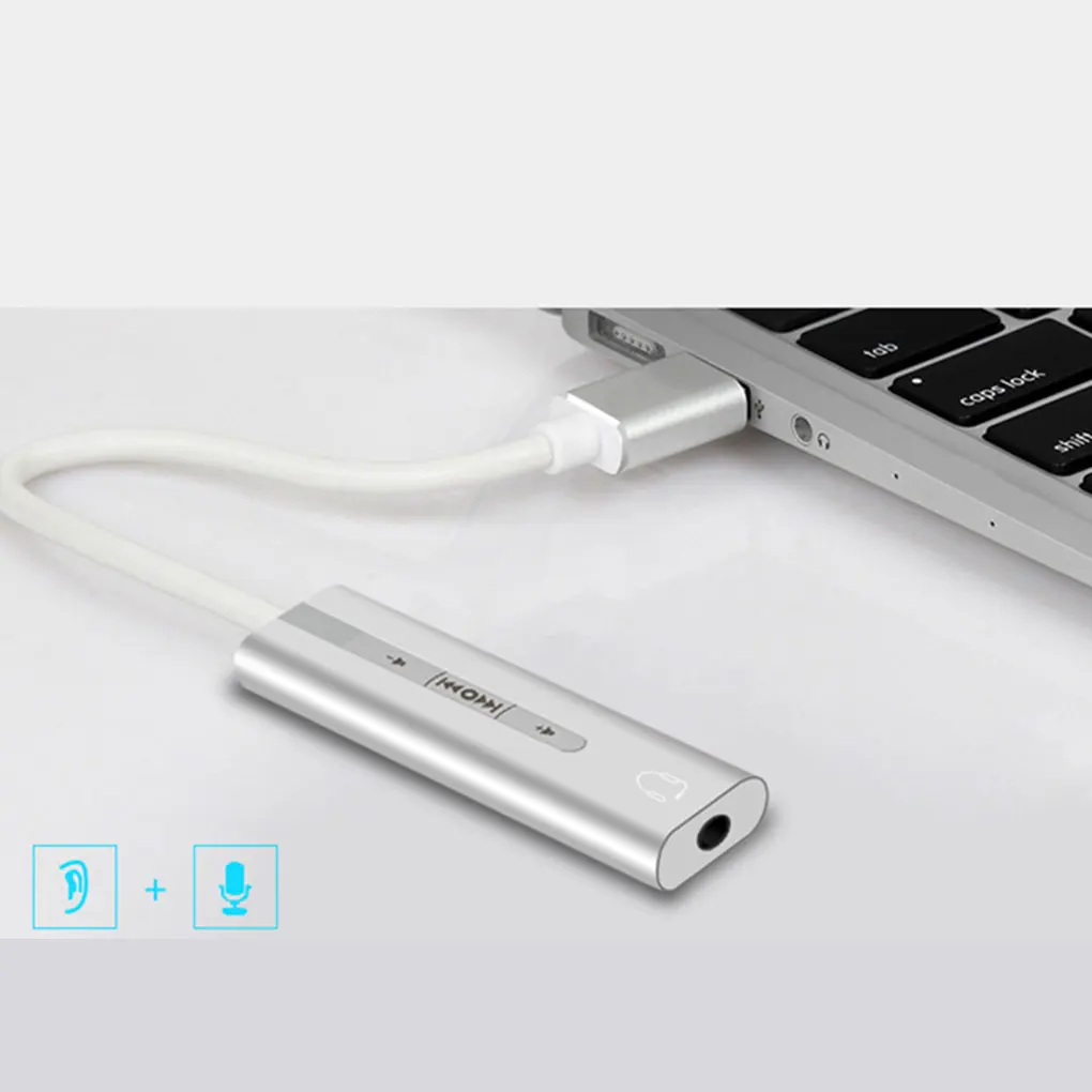 USB Externý Zvuková Karta, PC, Notebook, USB Audio Prevodník 3,5 mm Audio Rozhranie, Mikrofón, Slúchadlá Adaptér 3