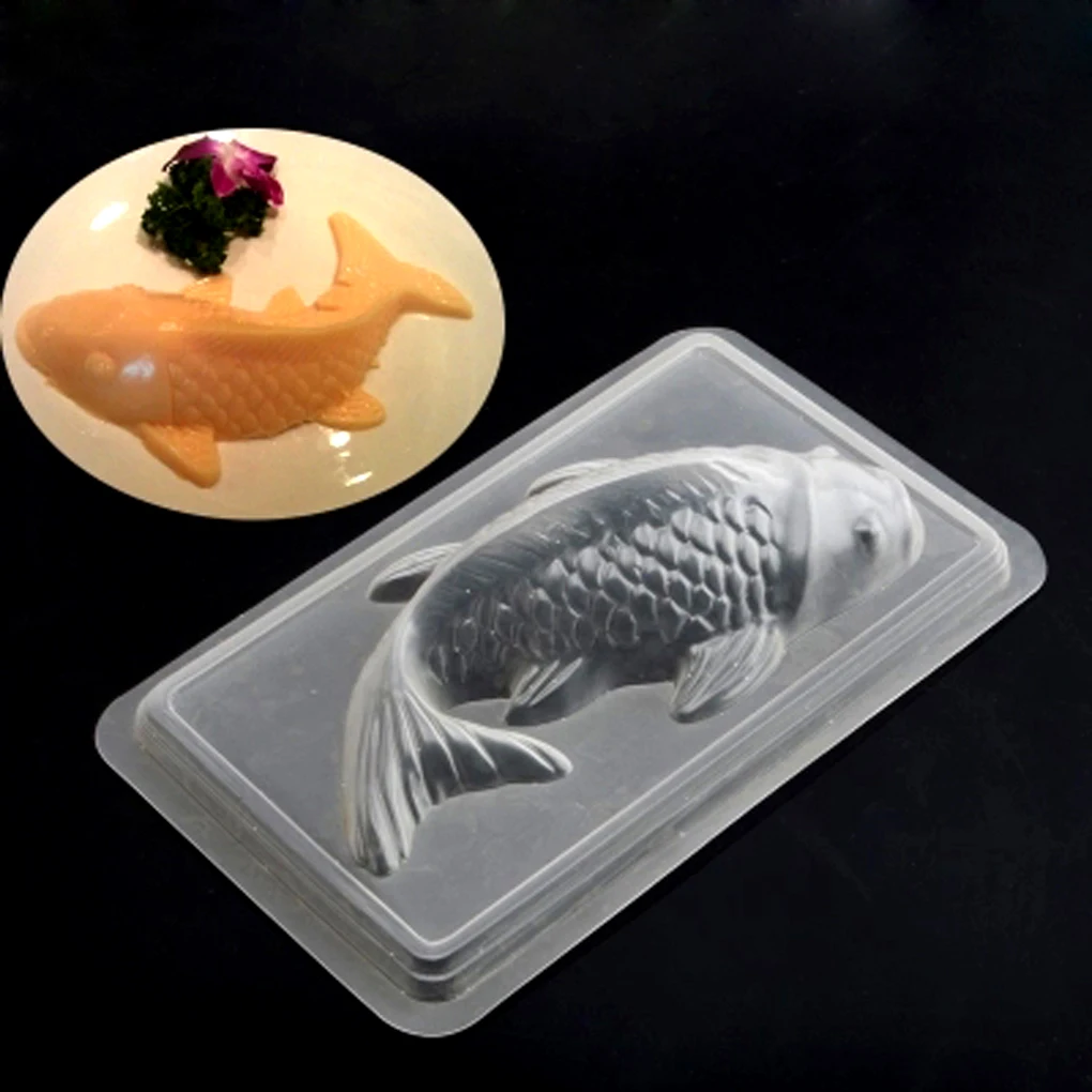 28x17.5cm 3D Koi Fish Tvar Plastové Torte Čokoláda Jelly Plesne Plesne DIY Formy na Pečenie Nástroje Dekorácie 1