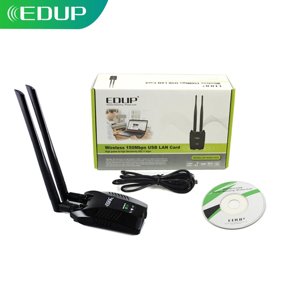 EDUP USB Adaptéra WiFi 300Mbps S Dual Odnímateľné Antény 6dBi Bezdrôtovej Sieťovej Karty Pre PC Desktop, Notebook, Príslušenstvo Windows 2