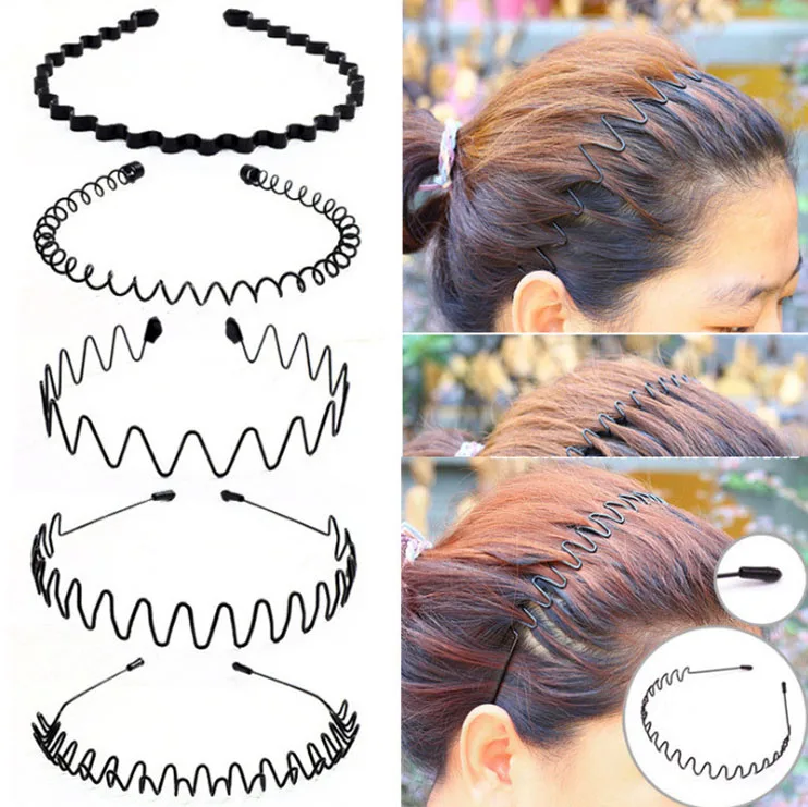 1Pcs Unisex Muži Ženy hlavový most Neviditeľné Šport Ženy Späť Non-slip Vlna Hairband Módne Doplnky do Vlasov Vlasy Kapely 4