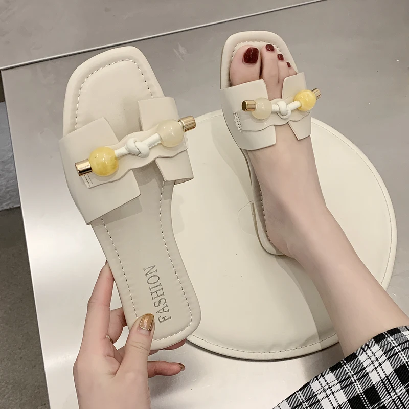Topánky Dámske' Papuče Slipers Ženy Bridlice Žena Pláži Nízke Luxusné Listy Mäkké, Ploché 2021 Sabot Dizajnér Ríme Textílie Gumy Fashi 4