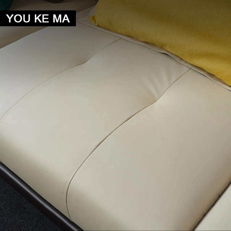 Minimalistický kožená sedačka prvá vrstva cowhide Nordic moderný minimalistický obývačke francúzsky luxusné high-end vstup Lux nábytok 1