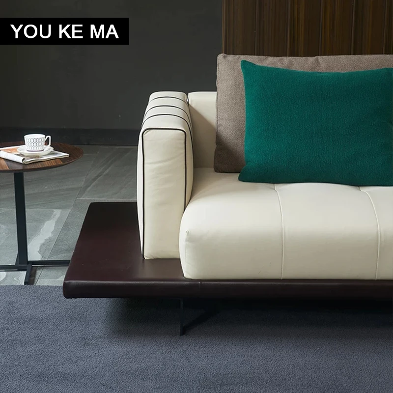 Minimalistický kožená sedačka prvá vrstva cowhide Nordic moderný minimalistický obývačke francúzsky luxusné high-end vstup Lux nábytok 3