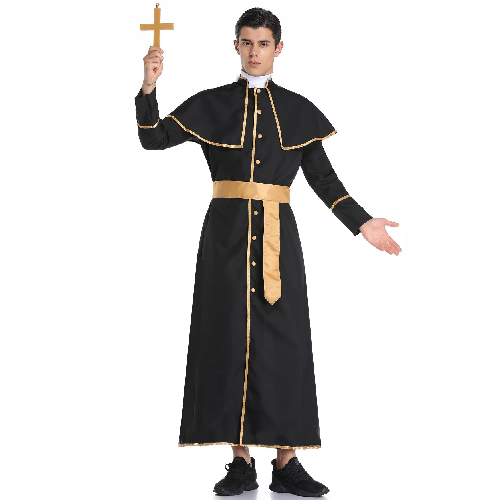 Halloween Pastor Kostým Oblečenie Maškaráda Misionár Župan Mužov Výkon Nosenie 1
