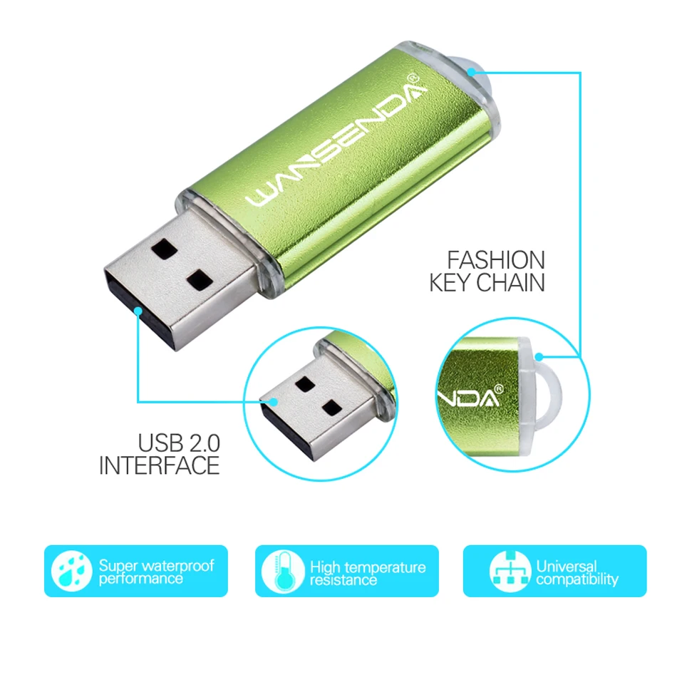 WANSENDA Kovové USB Flash mini Pero Disk 4 GB 8 GB 16 GB 32 GB, 64 GB 128G 256 GB Pendrives Reálne možnosti Pamäťový kľúč USB 0