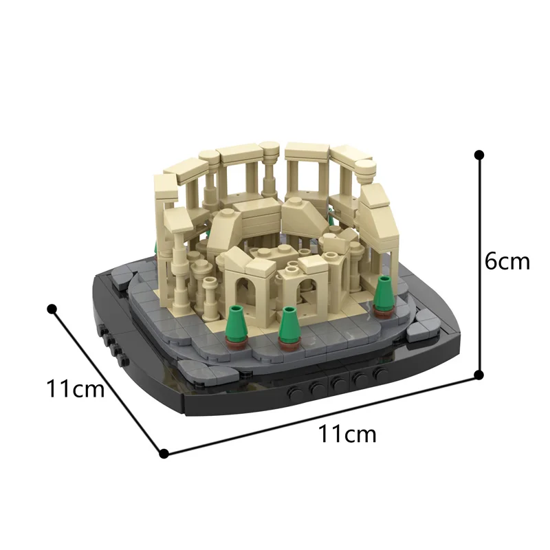 MOC Mini Set 10276 V Colosseu Model Streetview Stavebné kamene, Tehly DIY Montáž Vzdelávacie Hračky Pre Deti Darček 265pcs 0