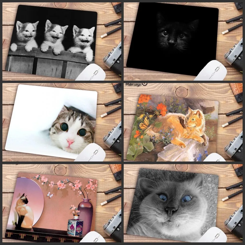 XGZ Malej Veľkosti Rubbe Podložka pod Myš Cute Cat Zvierat Mouse Mat Herné Hráč Hráč Ploche Panela Počítača, Notebooku Mousepad Hry 22X18CM 3