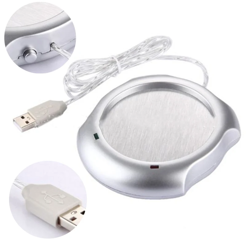 1pcs Prenosné USB Elektrické Pohár Teplejšie Čaju, Kávy Nápojov Pohár Kúrenie Pad Mat 3