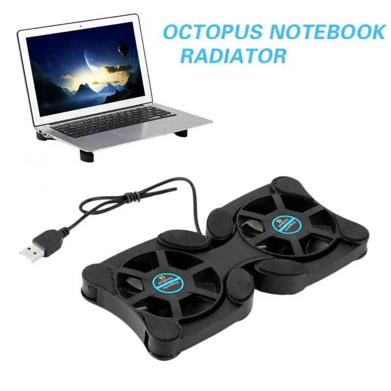 Skladacia USB Notebooku, Chladiace Podložky S Manželskou Fanúšikov Mini Octopus Notebook Cooler Chladenia, Držiak Na 7 Až 15 Palcový Notebook, Laptop 2