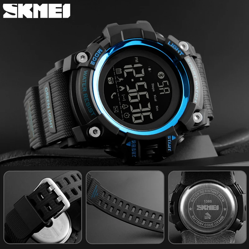 SKMEI Bluetooth Smart Hodinky Značky Krokomer Kalórií Digitálne Športové Hodiny Vojenské Nepremokavé Mužov Náramkové hodinky relogio inteligente 4