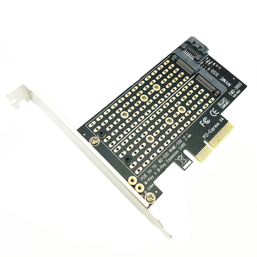 PCI Express PCIE, aby M2 Adaptér NVME SATA M. 2 SSD PCIE Adaptér NVME/SATA M2 PCI E Adaptér SSD M2 SATA PCI-E Karty Tlačidlo M + B Kľúč 1