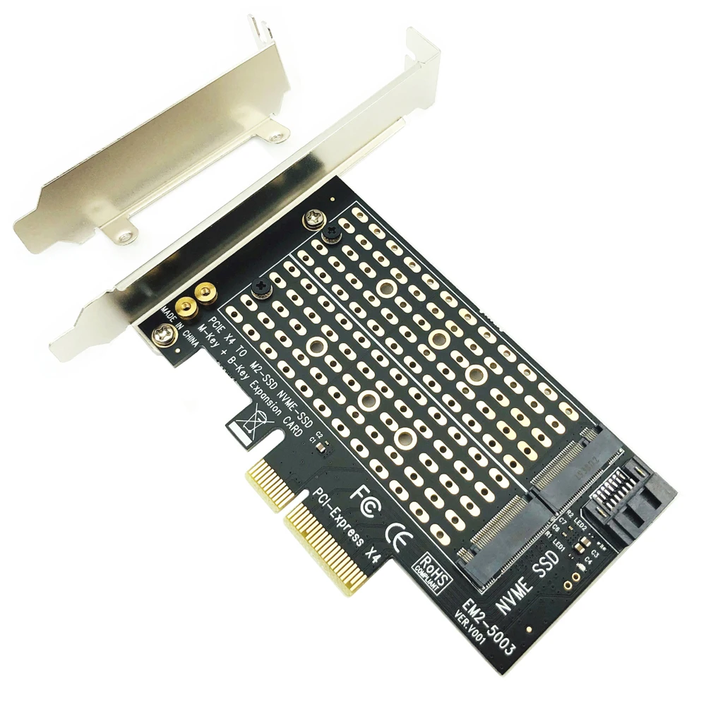 PCI Express PCIE, aby M2 Adaptér NVME SATA M. 2 SSD PCIE Adaptér NVME/SATA M2 PCI E Adaptér SSD M2 SATA PCI-E Karty Tlačidlo M + B Kľúč 4