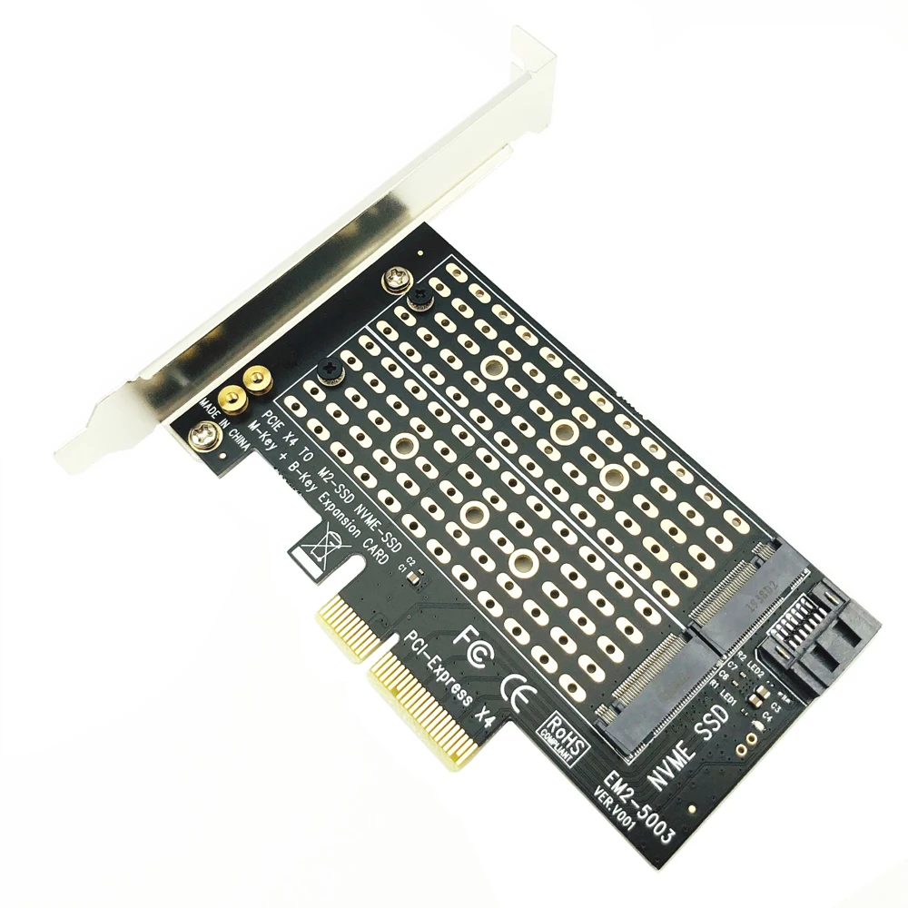 PCI Express PCIE, aby M2 Adaptér NVME SATA M. 2 SSD PCIE Adaptér NVME/SATA M2 PCI E Adaptér SSD M2 SATA PCI-E Karty Tlačidlo M + B Kľúč 5