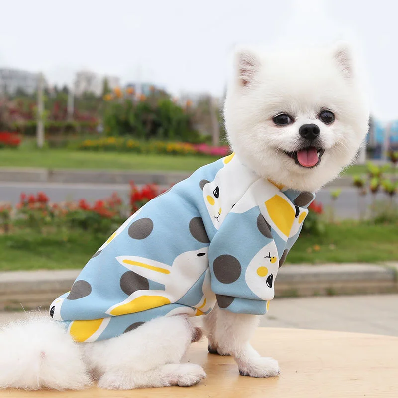Oblečenie Pre Psy, Roztomilý Tlač Malý Pes Bunda S Kapucňou, Srsť Pre Psov Teplé Zimné Oblečenie Pre Pet Chihuahua Buldog Mikina Oblečenie Pre Mačky 5