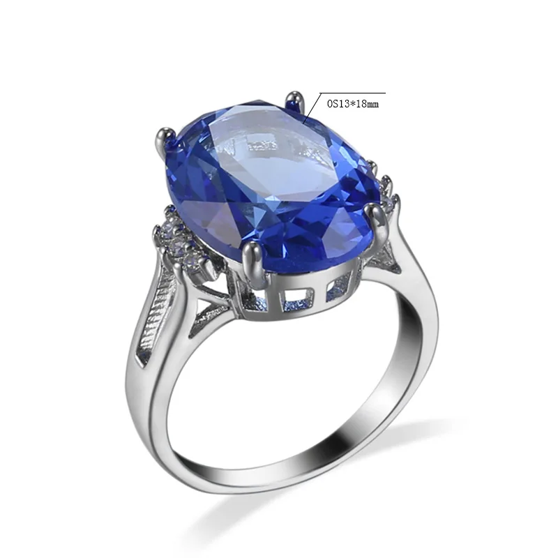 Anillos Yuzuk Drahokam Prstene Pre Ženy, Dievčatá Pevné 925 Sterling Silver Zapojenie BlueTopaz Sapphire Krúžok Veľkoobchod 4
