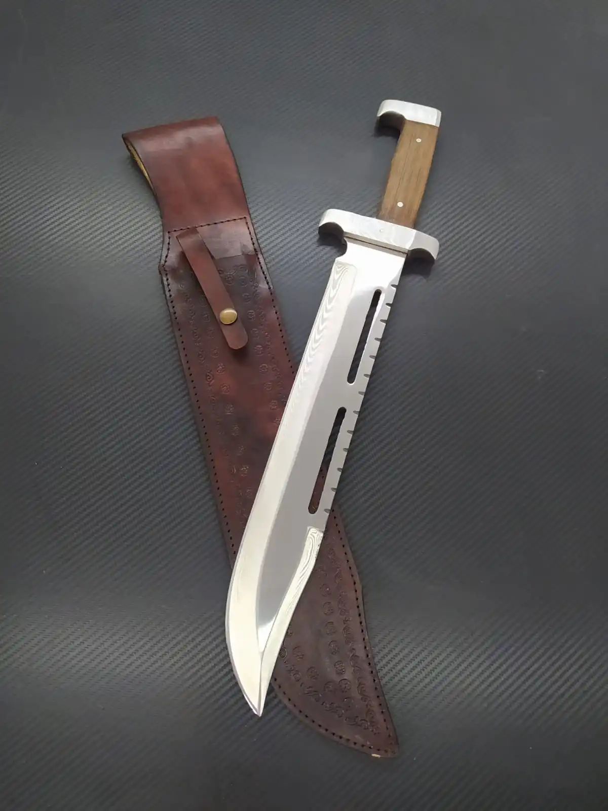 Drevo rukoväť veľký rambo noža bowie,nôž na vonkajšie,prežitie defenzívne taktické pevný nôž, 2