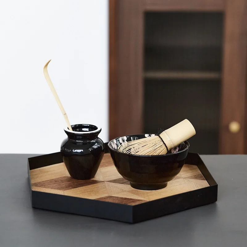 4--5 ks/set Nové keramické matcha sady prírodného bambusu matcha metla ceremic Matcha miske rozšľaháme držiteľ Japonský čaj sady MCJ 3