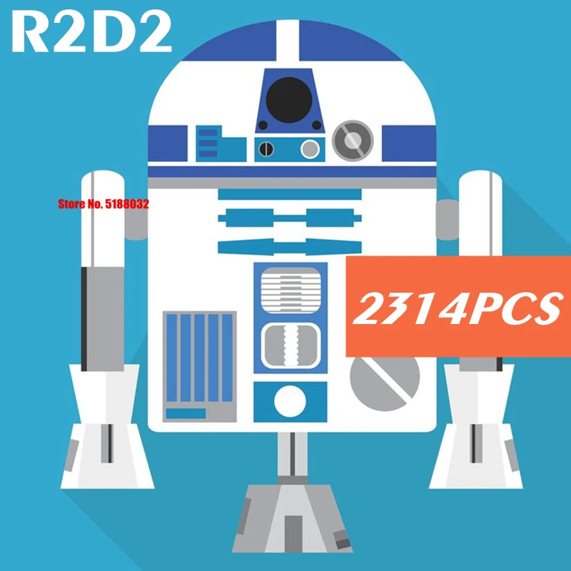 Na sklade 2314pcs Robot Space Star Wars R2d2 Bb8 Model R2-d2 Údaje stavebným Tehly Hračka pre Dieťa Alebo Priateľ Narodeniny Darček 1