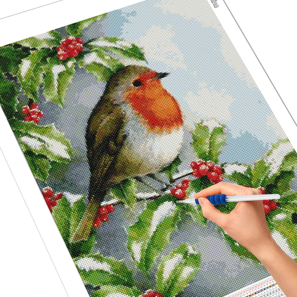 Evershine 5D DIY Diamond Maľovanie Vtákov Cross Stitch Súprava Diamantových Výšivky, Vianočné Zvierat Ručné Darček Wall Art Dekorácie 4