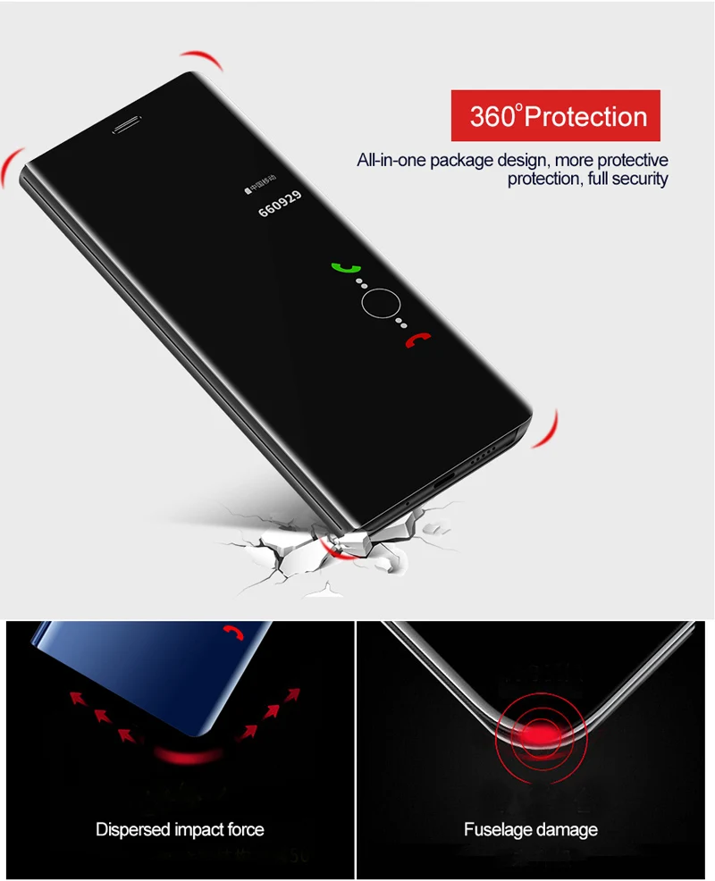 Luxusné Zrkadlo Zobrazenie Smart Flip puzdro Pre Huawei Y6 2019 pôvodné Magnetické fundas Y 6 Y62019 MRD-LX1F MRD-LX1 Kožený Kryt Telefónu 1