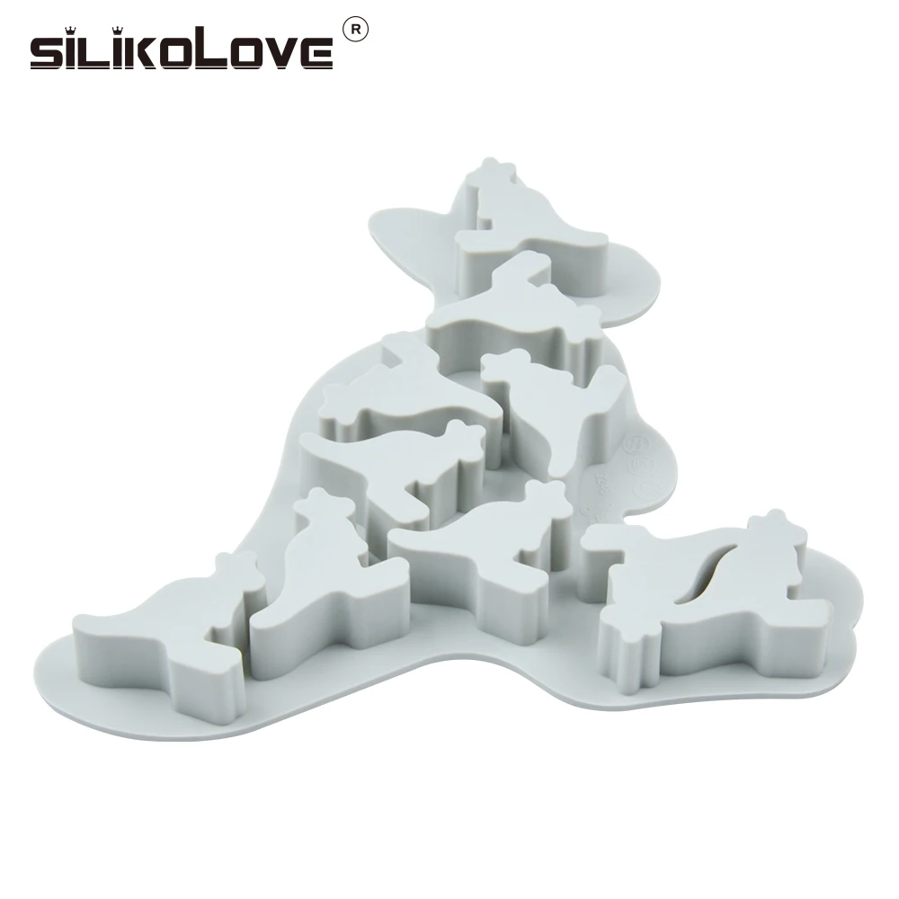SILIKOLOVE Fondant Cake Zdobenie Nástroje 3D Klokan Silikónové Formy Miniatúrne Gumový Cukrík Formovať Čokoládu Plesne Dezert 1