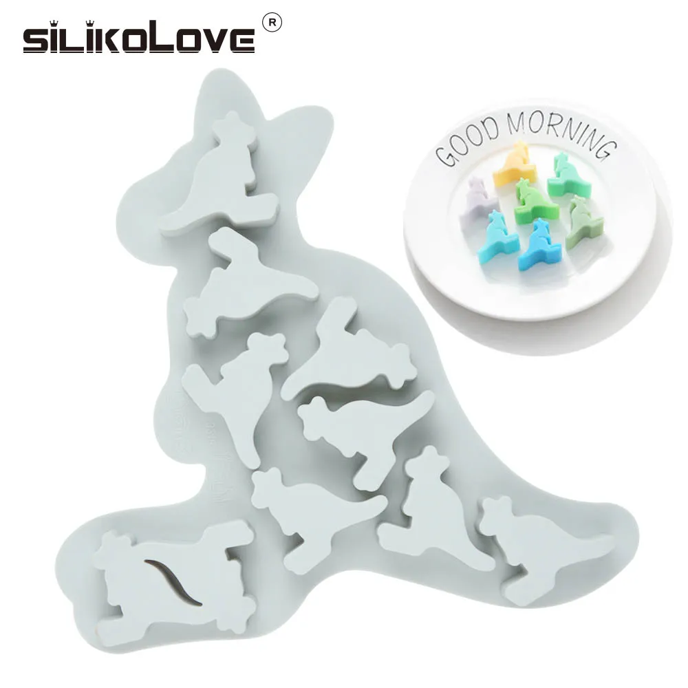 SILIKOLOVE Fondant Cake Zdobenie Nástroje 3D Klokan Silikónové Formy Miniatúrne Gumový Cukrík Formovať Čokoládu Plesne Dezert 3