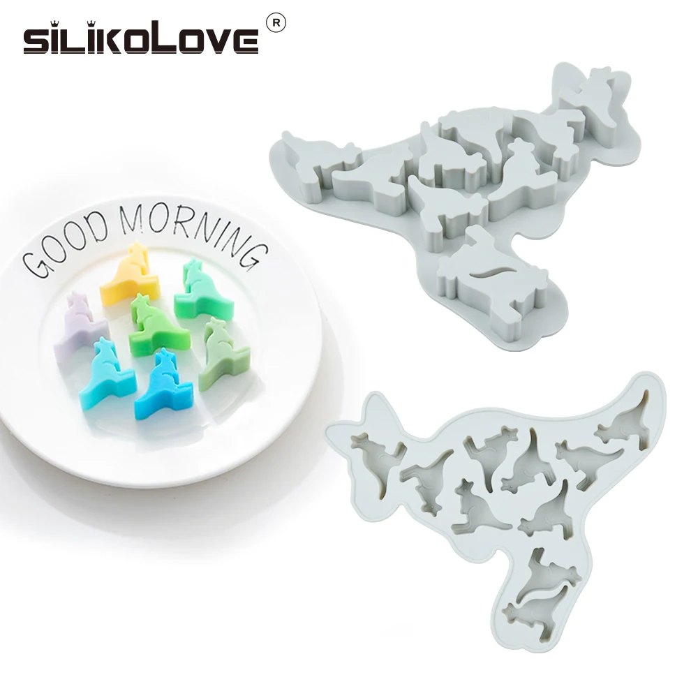 SILIKOLOVE Fondant Cake Zdobenie Nástroje 3D Klokan Silikónové Formy Miniatúrne Gumový Cukrík Formovať Čokoládu Plesne Dezert 4